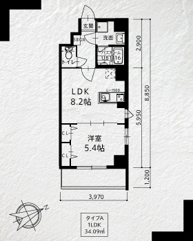 1LDK間取り図